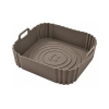 Wkład silikonowy do airfryer forma do frytkownicy beztłuszczowej 19x19x5,5 cm S38 czarny i szarobrązowy